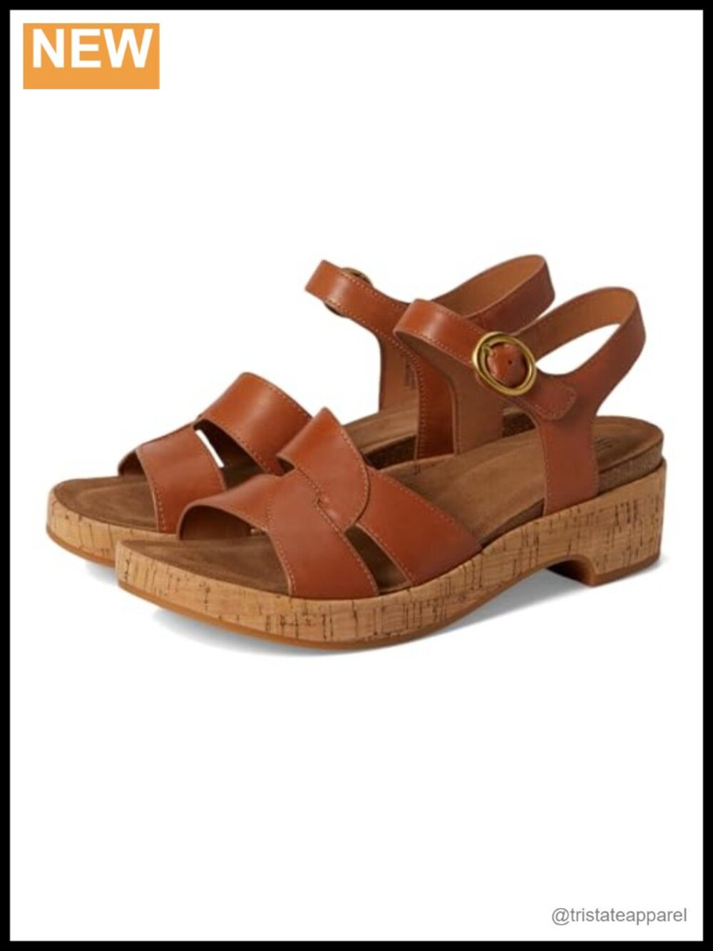Leather Platform Wedge Sandal Open Toe Ankle Strap